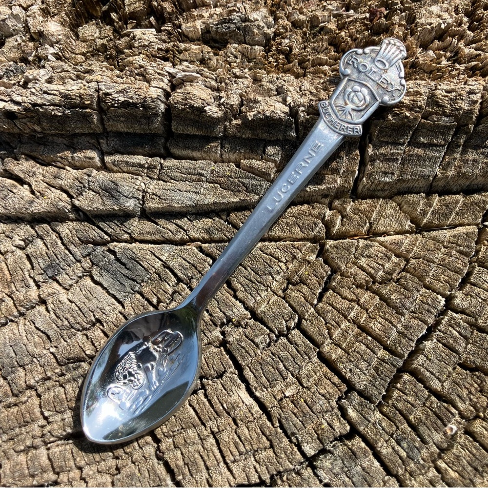 Vintage 1960’s Rolex Lucerne Bucherer Switzerland Nickel Silver Demitasse Spoon